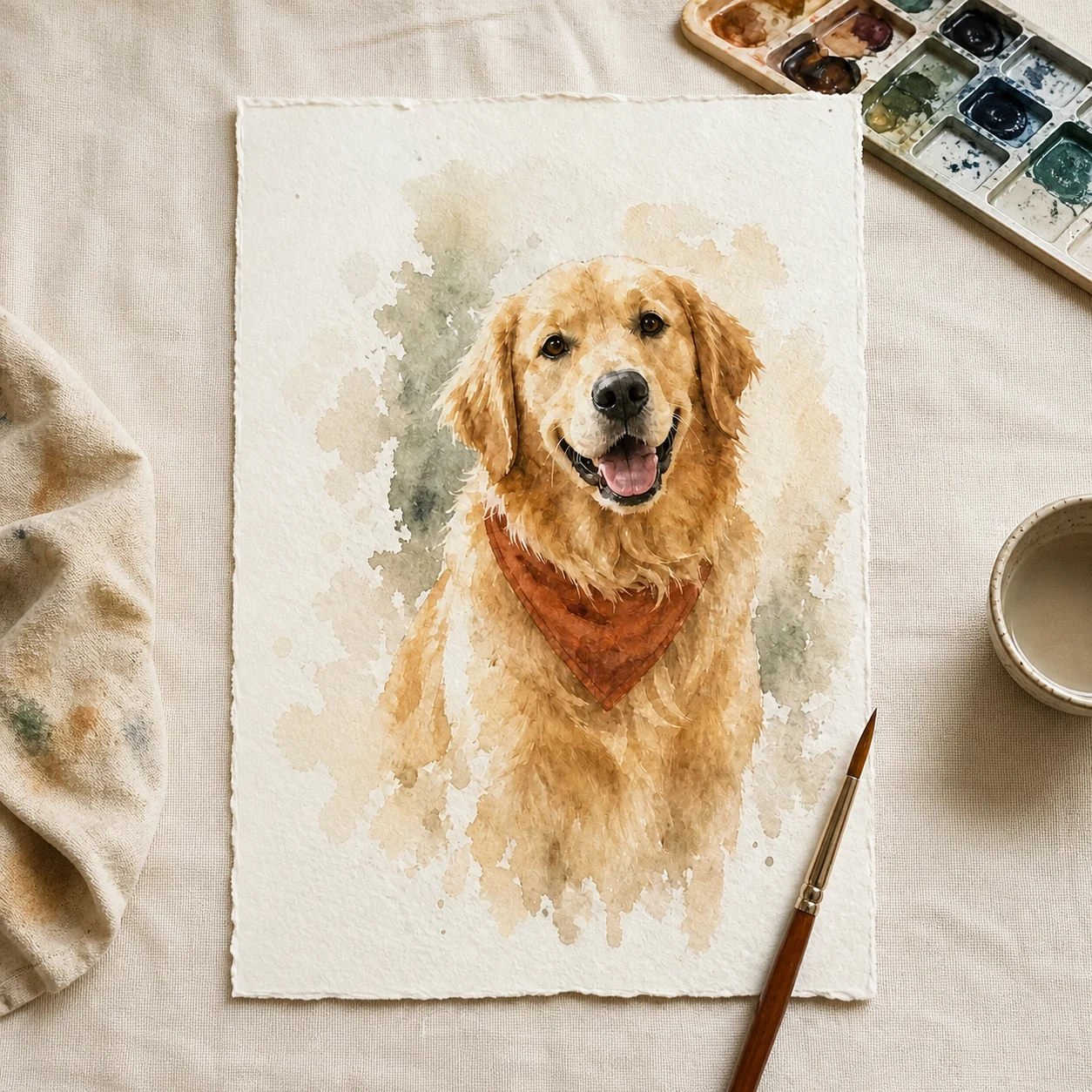 Watercolor art portrait